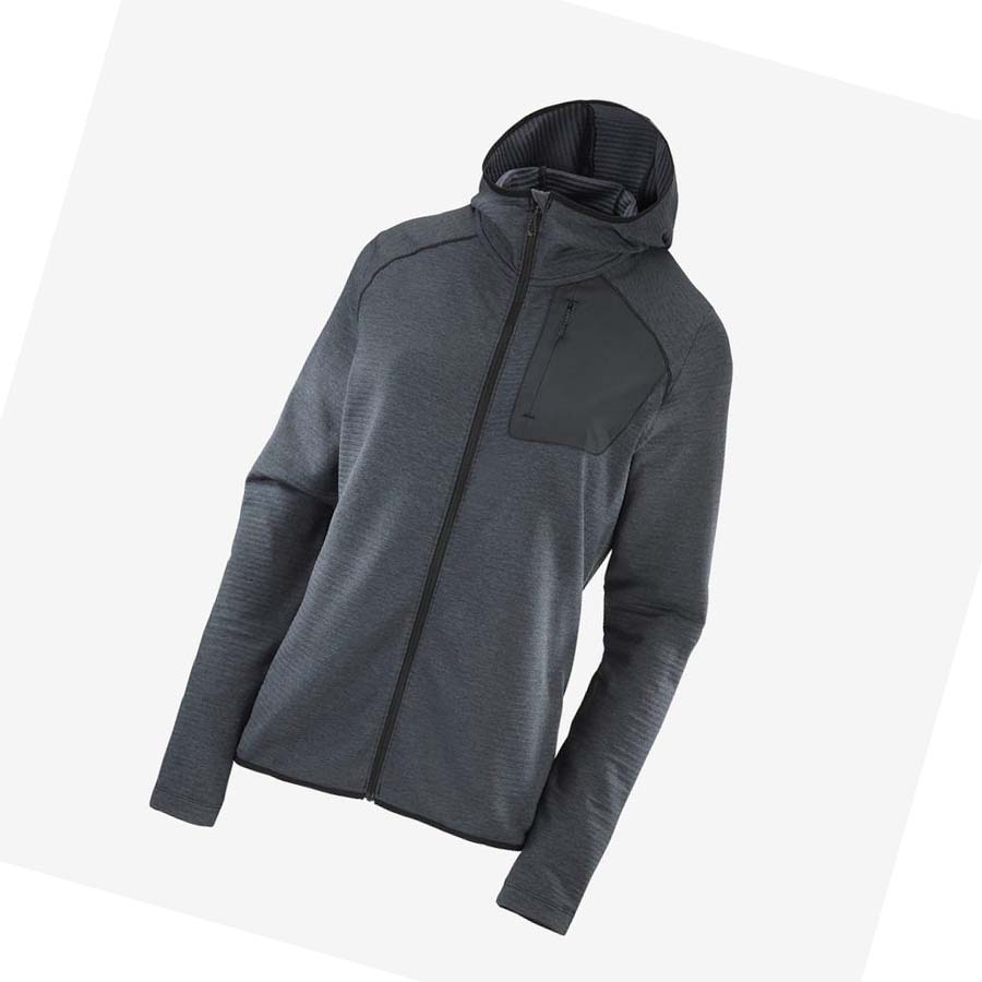 Salomon ESSENTIAL LIGHTWARM HOODED Kadın Kapüşonlu Sweatshirt Siyah | TR 2507PJJ